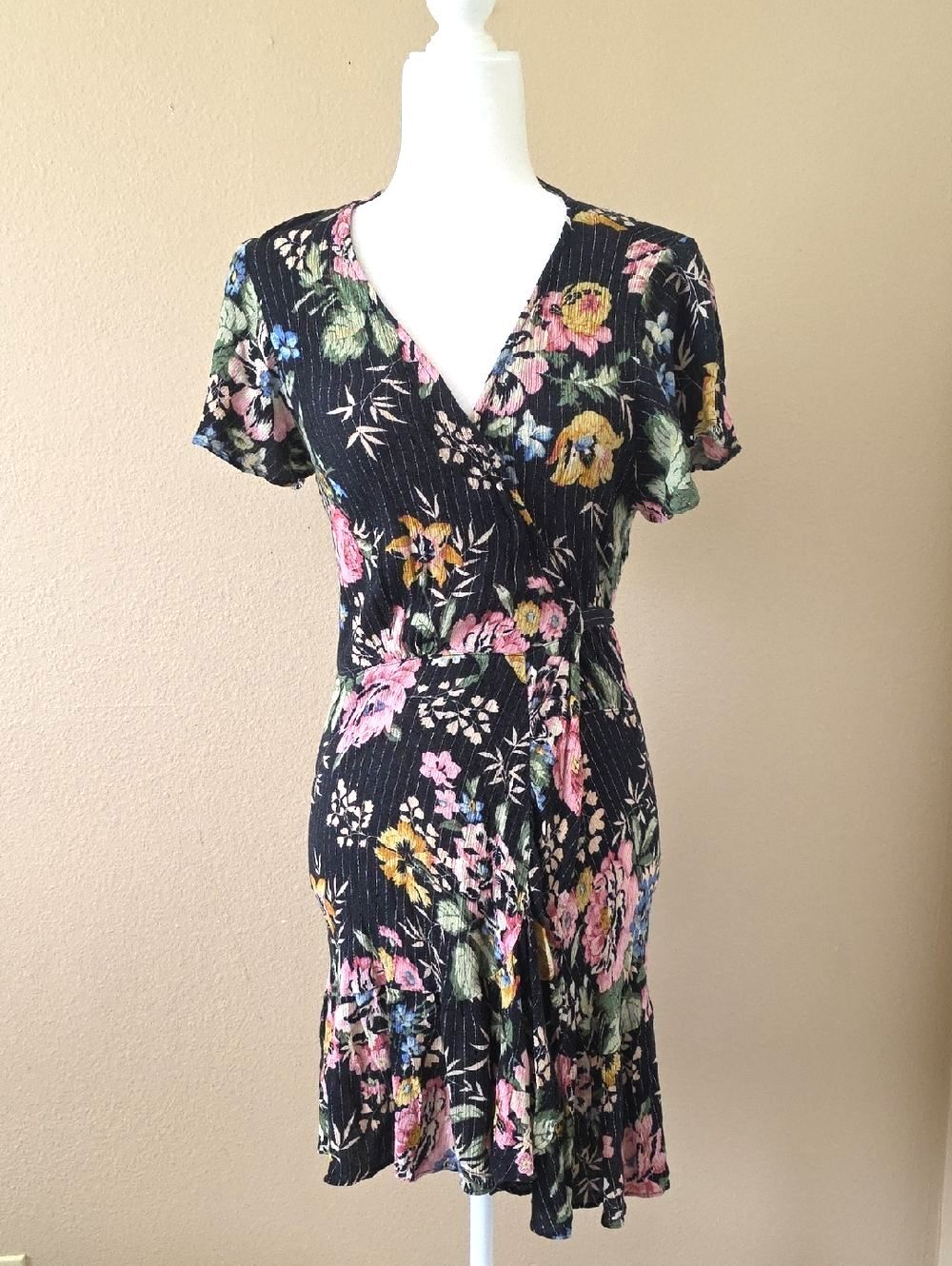 Auguste The Label Delilah Frill Wrap Mini Dress - Size 2